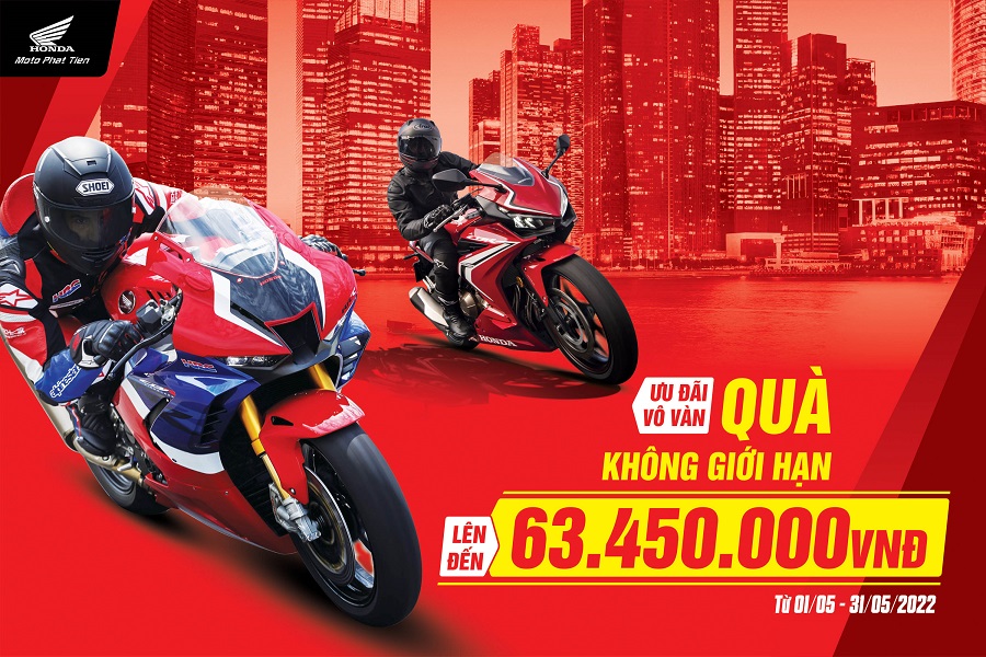 Chương trình Ưu Đãi Vô Vàng Quà Không Giới Hạn - Ưu Đãi Đến 63.450.000đ tại Honda Moto Phát Tiến